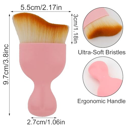 Car Detailing Brush, Soft Bristle Cleaning Brush, Scratch-Free Auto Duster Tool for Dashboard, Air Vents, Leather & Interior Cleaning (Pink&Brown with Cap) - color: Pink&Brown with Cap