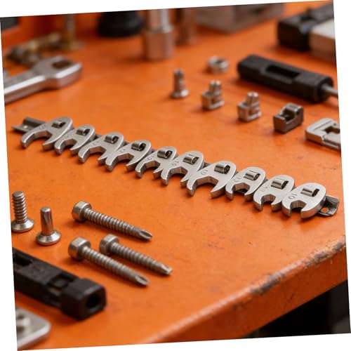 minkissy 10pcs 3/8 Inch Quick-release Ratchet Wrench Set with Interchangeable Open-end Heads, Metric Crowfoot Flare Nut Wrenches for Automotive Repair and Mechanic Tools