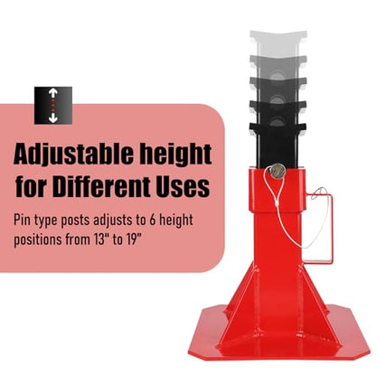 Heavy-Duty Jack Stands, Adjustable 13-19 Inch, 22 Ton Folding Steel Stands, Carbon Steel Construction, Portable Legs for Trucks & Automotive Repair - size: 22 T