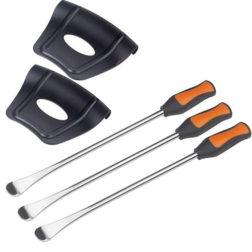14.5" Tire Spoon Dirt Bike Tire Changing Spoons Tool Lever Steel Spoons Kit for Motorcycle ATV Lawn Mower (3 Tire Spoons+ 2 Rim Protectors)