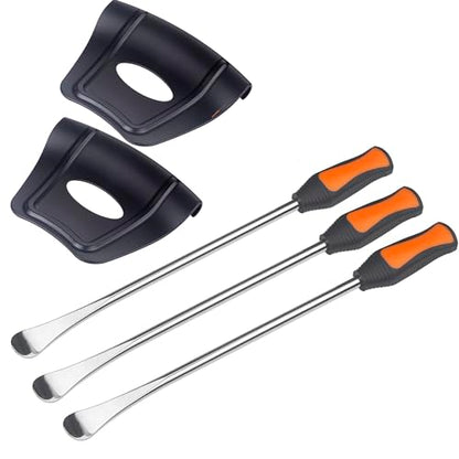 14.5" Tire Spoon Dirt Bike Tire Changing Spoons Tool Lever Steel Spoons Kit for Motorcycle ATV Lawn Mower (3 Tire Spoons+ 2 Rim Protectors)
