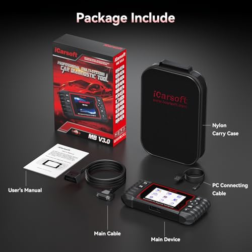 iCarsoft Bidirectional Diagnostic Tool for Most Mercedes-Benz/Sprinter/Smart from 1996-2025 MB V3.0 2026 Version Up to 39 Service Full System OBD2 Scanner All Test AutoVIN Battery Test Free Update