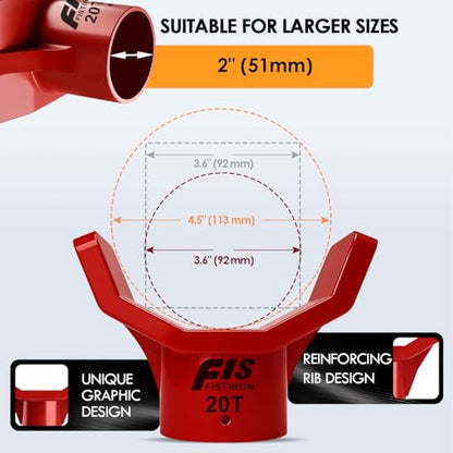 Bottle Jack Adapter Set, 20T + 4T/12T Sleeves, Fits 2" & Smaller Saddle | 20t Base With 4t/12t Sleeves. Anti-Slip, Stable. Fits 2" & Smaller Saddle, 3/4" Round & 3" Square Axles. For Rv, Trailer, Atv - color: Red-With two jack adapters