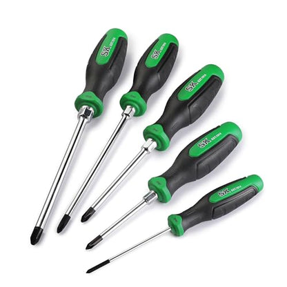 SK 5-Piece Phillips Screwdriver Set, Magnetic Screwdriver Set, S2 Steel, SureGrip Handle - style: Phillips