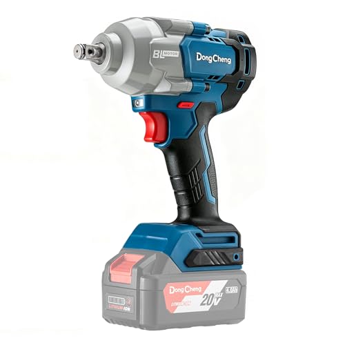 Dong Cheng (Battery & Charger Not Included 20V Brushless Impact Wrench, 670 ft-lbs (910N.m) Max High Torque, 1/2 inch 4-Speed Cordless Impact Gun, Power Wrench for Automotive Use - style: Tool Only