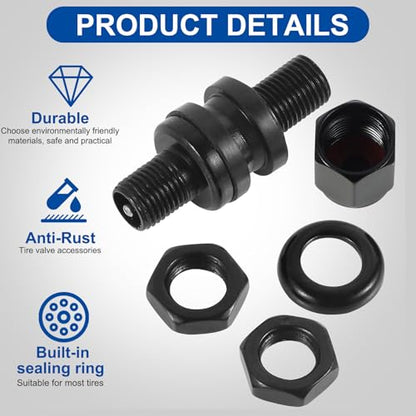 TR33E/VS33 Black Tubeless Metal Clamp-in Valve Stems, 0.453" /11.3mm+0.4mm Valve Hole Dia, Length 1.3", Aluminum Alloy, Pack of 5 - size: TR33E 5pcs