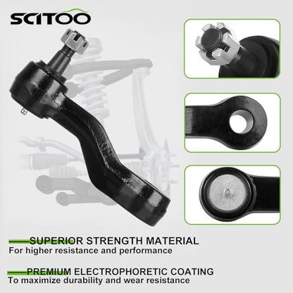 SCITOO 2pcs Steering Idler Arm Pitman Arm Kit fit for Chevy Silverado 1500 Tahoe Suburban 1500 Avalanche 1500 Express 2500 3500 for GMC Sierra 1500 Yukon 1500 Savana 2500 3500 for Cadillac Escalade
