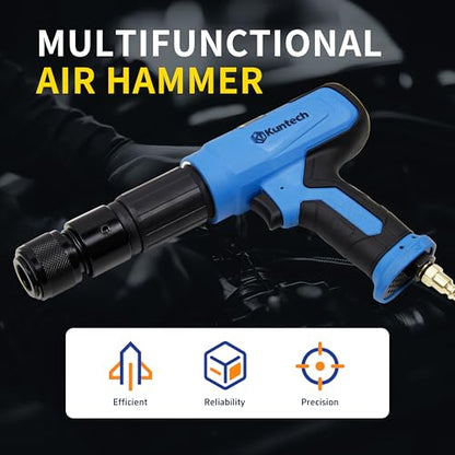 7PCS Air Hammer Kit, Pneumatic Hammers 2500 BPM, Air Hammer Piece Chisel Set with Carrying Case & Gloves - style: 7 PCS