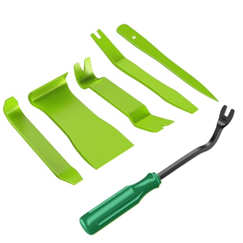 GOOACC 6PCS Auto Trim Removal Tool Kit No-Scratch Pry Tool Kit for Car Audio Dash Door Panel Window Molding Fastener Remover Tool Kit-Green - color: Green, size: 6PCS Trim Removal Tool
