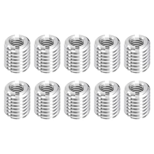 uxcell 10Pcs Threaded Inserts, M6-1x12 & M10-1.5x12 Stainless Steel 303 Screw Thread Sleeves Thread Repair Insert for Mechanical Equipment - size: M6-1x12 & M10-1.5x12mm