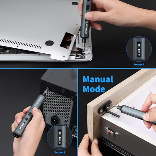 STREBITO Mini Electric Screwdriver Set, 70 in 1 Small Electric Screwdriver - 64 S2 Preicison Bits, 5 Torque Settings, 4 LED Lights, Mini Power Screwdriver Repair Tool Kit for PC Electronic (Upgraded) - style: Upgraded
