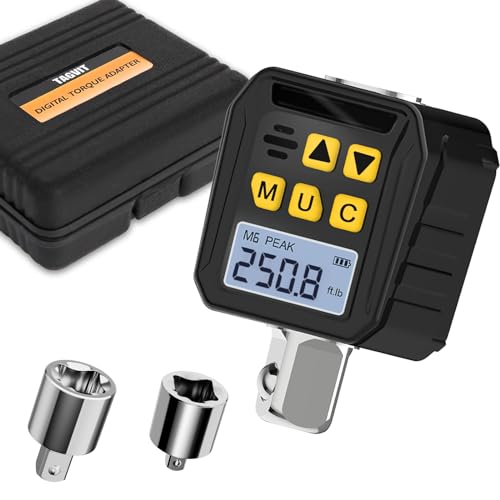 1/2” Drive Digital Torque Adapter, 12.54-250.8 Ft-lb/17-340 Nm Digital Torque Adapter Set with 3/8" and 1/4" Adapters, Buzzer & LED Flash Notification for Motorcycle Car Repair - size: 12.54-250.8Ft.lb/17-340Nm