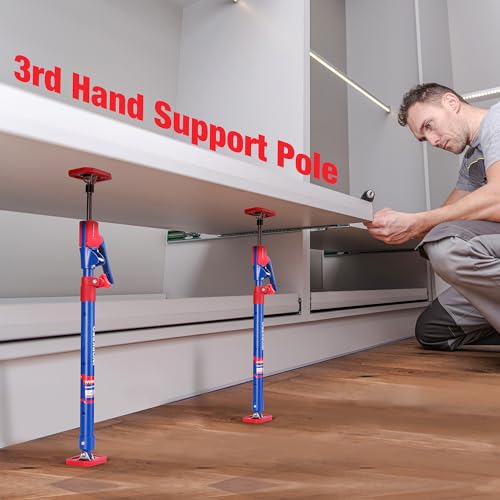 WORKPRO Cabinet Jack Support Pole, 23-5/8" to 45-1/4" Steel Telescopic Quick Support Rod Adjustable 3rd Hand Support System with 154 lbs Capacity for Cabinet Jack, Drywall Jack& Cargo Bars, 2-Pack - size: Medium-23.6"-45.3" 2PC