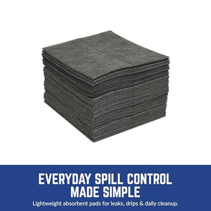 Spilfyter Universal Light Duty Absorbent Pads, 16" x 18", 200 Count | Single Ply, For Quick Tasks, Ideal for Fast Cleanup for Small Spills, SFG-70