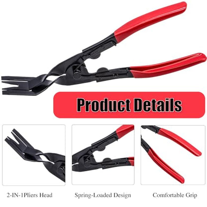 1PCS Car Clip Pliers Tool, Panel Clip Pliers Set Fastener Remover, Auto Retainer Clip Trim Rivet Removal Tool, Auto Door Car Upholstery Trim Clip Removal Tool (Red) - color: Red