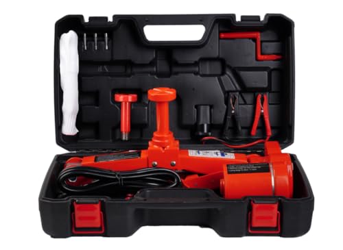 STANDTALL Electric Car Jack 3T Scissor Floor Jack Set 12V Automatic Vehicle Lift Kit for Road Emergency Tire Change Car Repair Tool for Sedans and SUV Red - color: Red
