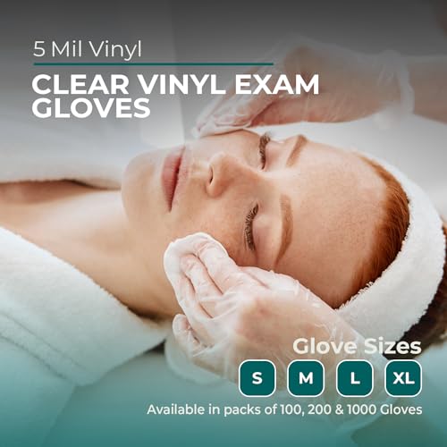 London Labs Medical Clear Vinyl Gloves Powder Free & Latex Free, Disposable, Food Safe - size: Small, style: 200 Count