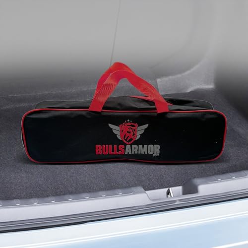 BullsArmor Scissor Jack Kit - 2 Ton (4,400 lbs) - Extra Wide Base - Universal Car Tool Kit with Ratchet & Lug Wrench - All-in-One Portable Emergency Case for Vehicle Lift & Tire Changes