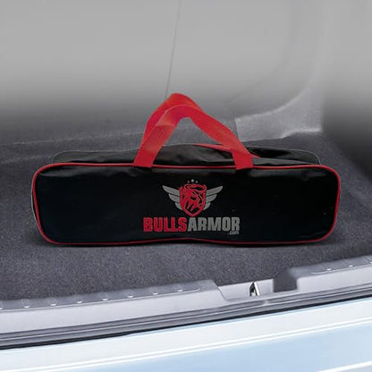 BullsArmor Scissor Jack Kit - 2 Ton (4,400 lbs) - Extra Wide Base - Universal Car Tool Kit with Ratchet & Lug Wrench - All-in-One Portable Emergency Case for Vehicle Lift & Tire Changes