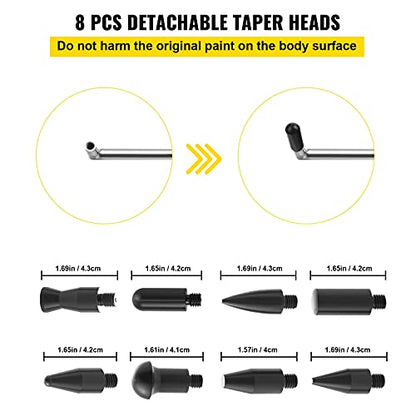 VEVOR Rods Dent Removal Kit, 13 Pcs Paintless Dent Repair Rods, Stainless Steel Dent Rods, Whale Tail Dent Repair Tools, Professional Hail Dent Removal Tool For Minor Dents, Door Dings And Hail Damage - style: 13 Pcs with 5 Rods