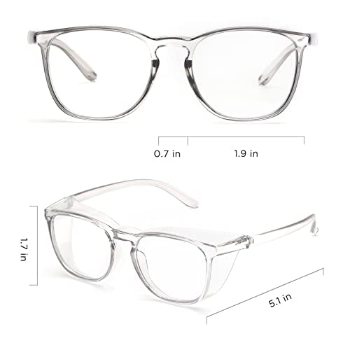 JOO'RTI Anti-Fog Safety Goggles Anti-Blue Light Saftey Glasses Anti-Dust Protective Eyewear for Women and Men - color: Grey