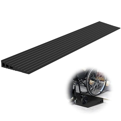 1.2" Rise Threshold Ramps for Doorways, 35.5" Wide Natural Rubber Power Wheelchair Ramp is Adjustable and Cuttable for Doorways, Curb, Sweeper, Power Scooters, 2000 Lbs Load Capacity - size: 1.2" Rise