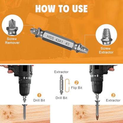 Screw Extractor Set Stocking Stuffers for Men Adults Tools Gadgets | Bolt Extractor Kit Christmas Valentines Fathers Day Birthday Gifts for Boyfriend Dad Him