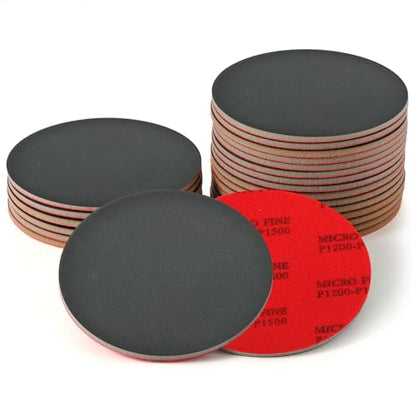 MAXMAN 18pcs Foam Sanding Pads, 5 Inch Bowling Sanding Pads, 1200-1500 Grit Sanding Sponge Set, Reusable Wet Dry Sandpaper Block for Random Orbital Sander, Wood, Metal, Auto Polishing &Curved Surfaces - size: 5 inch, style: 1200-1500 Grit