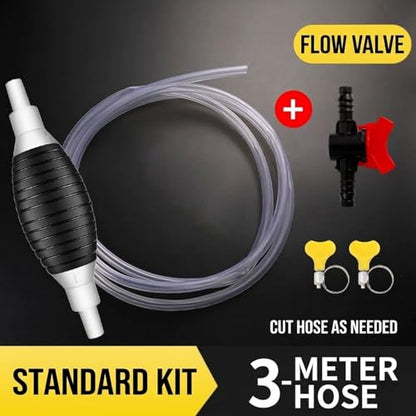 Multifunctional Liquid Siphon Pump, Portable Manual Fuel Transfer Pump with Flexible PVC Hose, Hand Fluid Extractor Kit for Gasoline, Diesel, Oil, Water, Fish Tank, Car & Boat (9.8ft) - color: 9.8ft