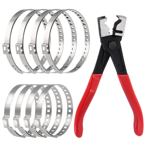 9 Pcs Hose Clamp Pliers with CV Boot Clamp Kit, Clic and Clic R Type Collar Plier Small and Large Stainless Steel Universal Adjustable Drive Shaft CV Boot Automobile Repair Tools for Most Car - size: Hose Clamp Plier & CV Boot Clamps