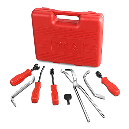 DNA Motoring TOOLS-00245 8-Pcs Brake Service Kit - Brake Spring Installer Remover Plier Tools Set with Carrying Case,Red - color: Red