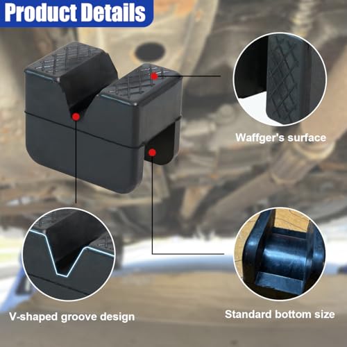 Jack Pad Adapter, Anti-Slip Jack Stand Lift Point Rubber Pads, Heavy Duty Slotted Frame Rail Pinch Weld Protector, Universal Jacks Pad Adapter Accessories for Floor Jack (4PCS) - size: 4PCS