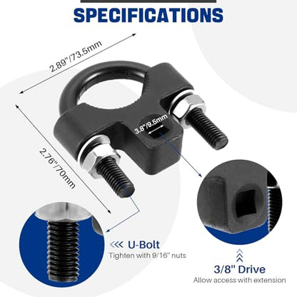 DASBET Inner Tie Rod Removal Tool 3/8" Universal Low Profile Tool | for Inner Tie Rod and 27mm-42mm Tie Rod End Wrench Tool with 1/2" Drive Inner Tie Rod Removal and Installation