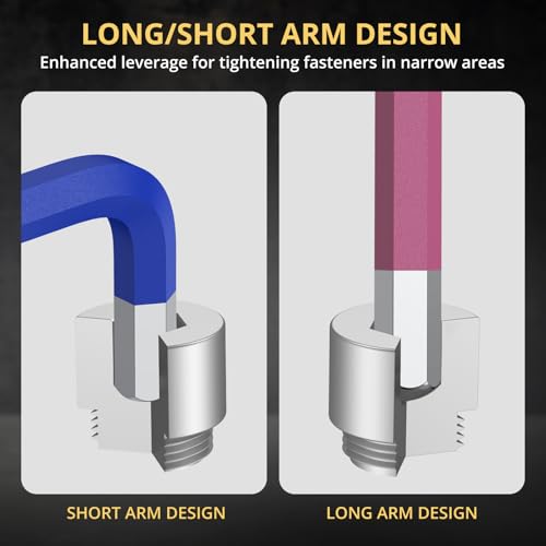 AMTOVL Hex Key Set, 9PCS Metric Allen Key Set, 1.5-10MM, Anti-Slip Long Hex End Hex Wrench Set, Color Coding Hex Key Set for Vehicle, and Bicycle Repairs - size: 9 PCS HEX SET