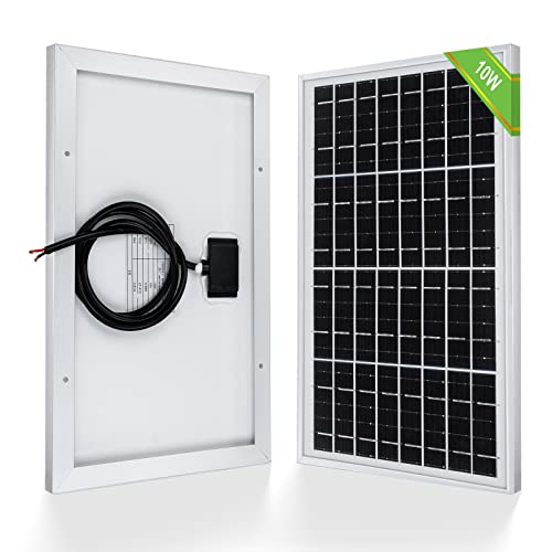 ECO-WORTHY 10W Solar Panel Battery Charger Portable for Charging 12V Battery or Vehicle Gate Opener,Electrical Fence Chicken Coop Lawn Tractor Boat - size: 10W