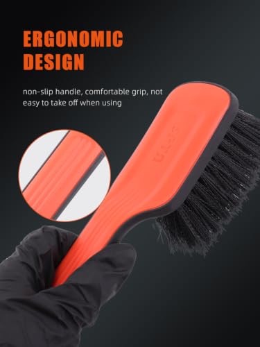 SPTA Tire Brush, Carpet Cleaning Brush, 2Pcs Wheel Brush, Carpet Cleaning Brush,Stiff Synthetic Bristles, Ergonomic Design Handle, Scrub Brush for Floor Mats,Car Wheel Hub Cleaning,Car Interior, Home - color: Tire Brush