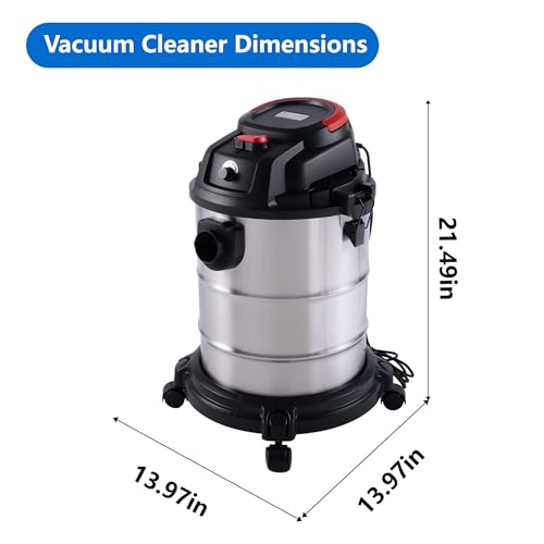 Wet Dry Vac 5 Gallon, 4.3 Peak HP 3-in-1 Shop Vacuum with Blowing Function, 32mm Caliber Stepless Speed Regulation, for Home Car Garage Carpet Upholstery Hard Floor (Black)