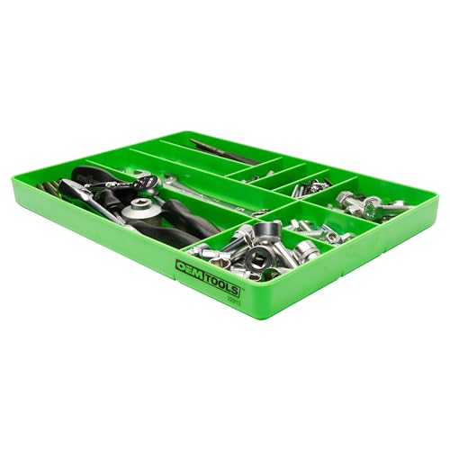 OEMTOOLS Tool Box Organizer Tray for Small Parts, Stackable Design | Low-Profile Fits in Shallow Tool Box Drawers, High Impact ABS, Rolled Bottom Edges Allow Easy Removal of Small Parts