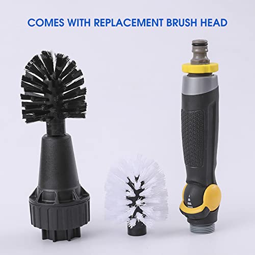 Estink Water Powered Wheel Brush Auto Car Wheel Brush for Hose, Rotating Water Wheel Scrubber for Car Truck Motorcycle Bike