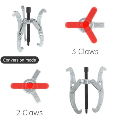 ChgImposs 8 Inch 3-Jaw Gear Puller, 2 Jaw 3 Jaw Puller for Pulley Gears Bearings and Flywheels, Heavy Duty Pulley Puller with Reversible Jaws, High Carbon Steel Removal Tool Bearing Puller Tool - size: 8 Inch