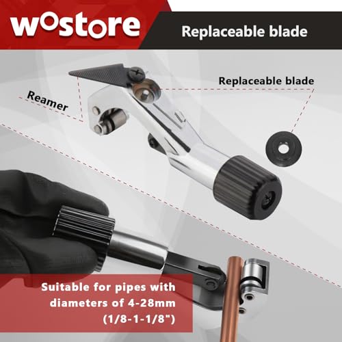 Wostore Flaring & Swaging Tool Kit, 45° HVAC Brake Line, 11-Pc, 1/8-3/4" | 45° single flare & swage for HVAC, refrigeration & brake lines. 11-pc: tube cutter, ratchet wrench, carry case. 1/8 to 3/4"