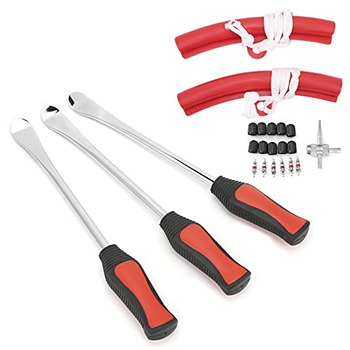 Motorcycle Tire Spoons Kit, Detachable Professional Tire Changing Kit Wheel Puller Tool Valve Stem Puller for Motorcycles Bike and Atvs