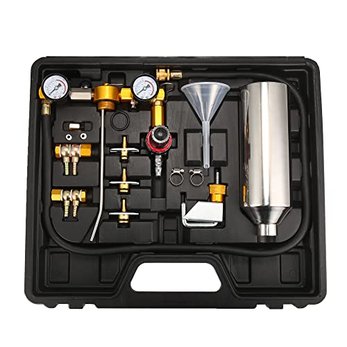 X AUTOHAUX Automotive Non Dismantle Fuel Injector Cleaner Cleaning Tool Kit & Tester Fuel System Air Intake System with Carrying Case for Petrol Car