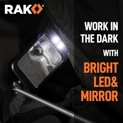 RAK Magnetic Pickup Tool Set Gifts for Men - 5Pcs with 360 Swivel Inspection Mirrors, Telescoping Magnet Pickup Tool, Flexible LED Flashlight, Mechanic Tools & Cool Gadgets for Men, Dad, Husband - style: 5 Pcs Magnetic Pickup Tool Set