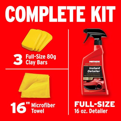 Mothers California Gold 3 Clay Bar Complete Kit, 3 80-gram Clay Bars, 07240 | Removes Contaminants, Restores Brilliance & Smoothness of Paint - style: Original Kit (3 bars)