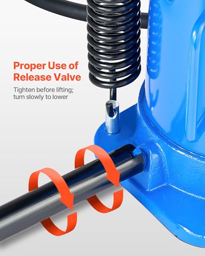VEVOR Air Hydraulic Bottle Jack, 32 Ton/70500 LBS, Hydraulic Floor Car Jack with Manual Hand Pump, Heavy Duty Pneumatic Bottle Jack Hoist for Auto Truck Travel Trailer Repair Lift - size: 32T Air Hydraulic