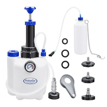 3L Manual Brake Bleeder Fluid Pump with 4 Master Cylinder Adapters and 1L Brake Bleeder Bottle Suitable for Most Vehicles One-Person Operation (7pieces) - color: 7pieces