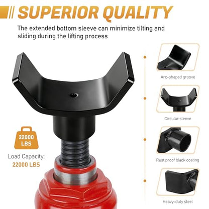 Bottle Jack Adapter Saddle for RV, Trailer & Truck, Square Axle Tube Cradle | Heavy Duty Steel Lifting Saddle for 2", 3", 4" Round & Square Shaft Tubes, 12ton Bottle Jack Accessories