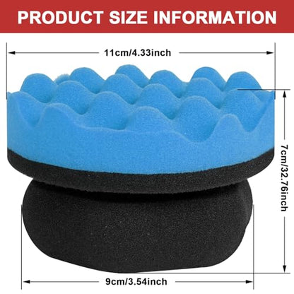2 Pack Large Tire Shine Applicator Pad, Tire Hex Grip Applicator, Tire Shine Car Detailing Foam Sponge Tool, Reusable Car Cleaning Supplies After Car Wash Tire Cleaner for Applying Tire Shine - color: Red and Blue