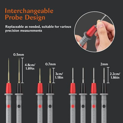 Multimeter Test Leads Kit, 25-Piece Electrical Test Leads Set with Flexible Silicone Wires, Replaceable Multimeter Probes, Large & Small Alligator Clips – Ideal for Engineers & Electricians - size: 25PCS
